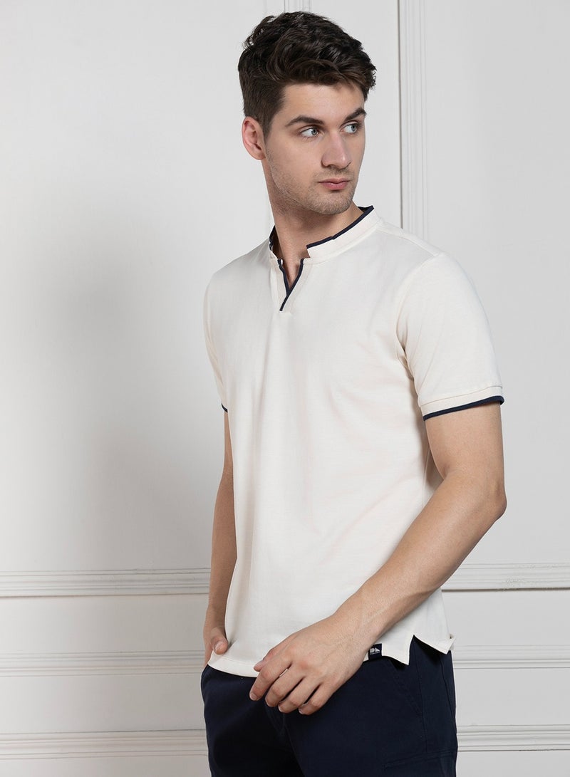 Dennis Lingo Ecru T-Shirt for Men - Regular Fit, Comfortable - Image 2