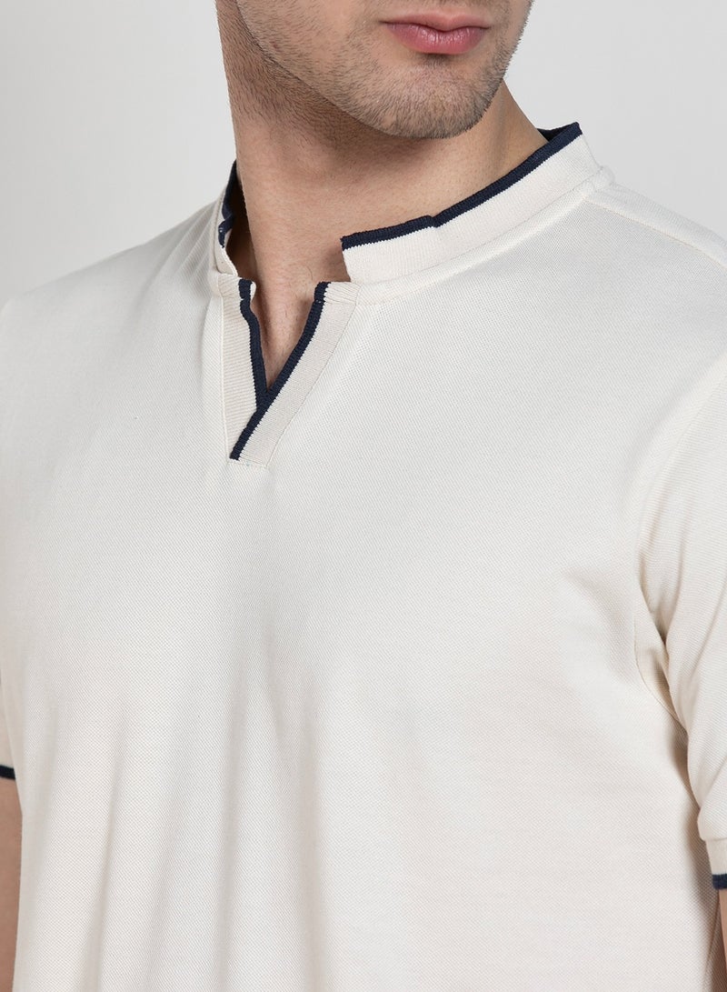 Dennis Lingo Ecru T-Shirt for Men - Regular Fit, Comfortable - Image 5