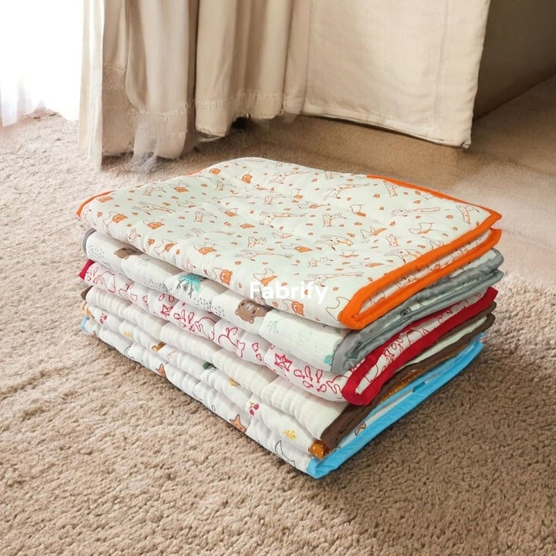 Fabrify New Born Baby Muslin Cotton Super Soft Mattress Bed Spread, Godadi, Quilt, Mattress, Baby Patter for Sleep | Baby Bed (Pack of 2) (Multi- Random Design) (0-6 Month) - Image 2