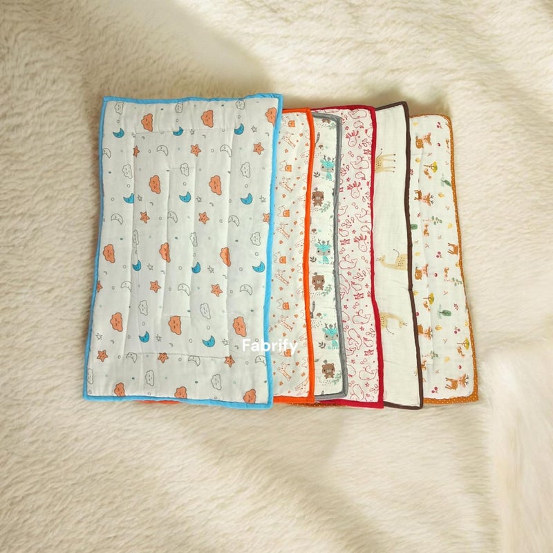 Fabrify New Born Baby Muslin Cotton Super Soft Mattress Bed Spread, Godadi, Quilt, Mattress, Baby Patter for Sleep | Baby Bed (Pack of 2) (Multi- Random Design) (0-6 Month) - Image 1