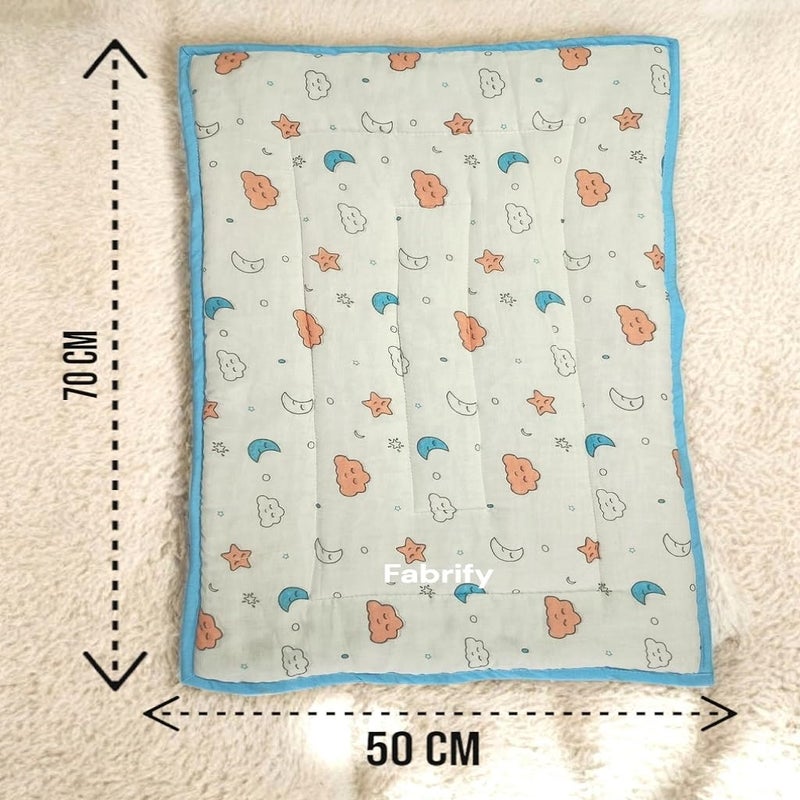 Fabrify New Born Baby Muslin Cotton Super Soft Mattress Bed Spread, Godadi, Quilt, Mattress, Baby Patter for Sleep | Baby Bed (Pack of 2) (Multi- Random Design) (0-6 Month) - Image 3