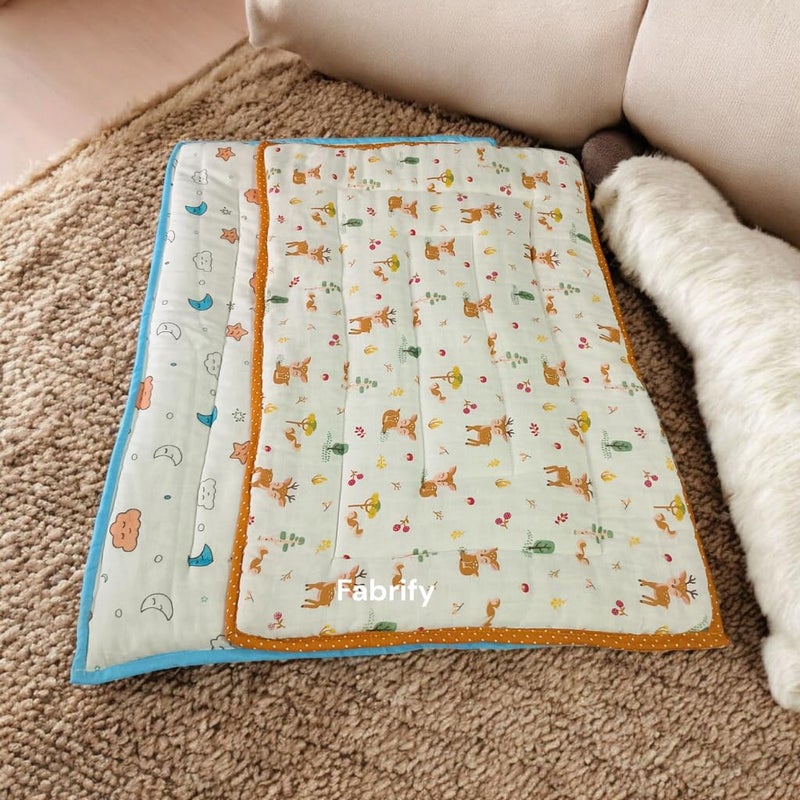 Fabrify New Born Baby Muslin Cotton Super Soft Mattress Bed Spread, Godadi, Quilt, Mattress, Baby Patter for Sleep | Baby Bed (Pack of 2) (Multi- Random Design) (0-6 Month) - Image 5