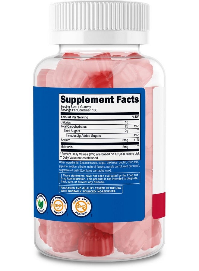 Nutricost Melatonin 3mg, 180 Gummies, Strawberry Flavored - Gluten Free, Non-GMO, No Corn Syrup - Image 5