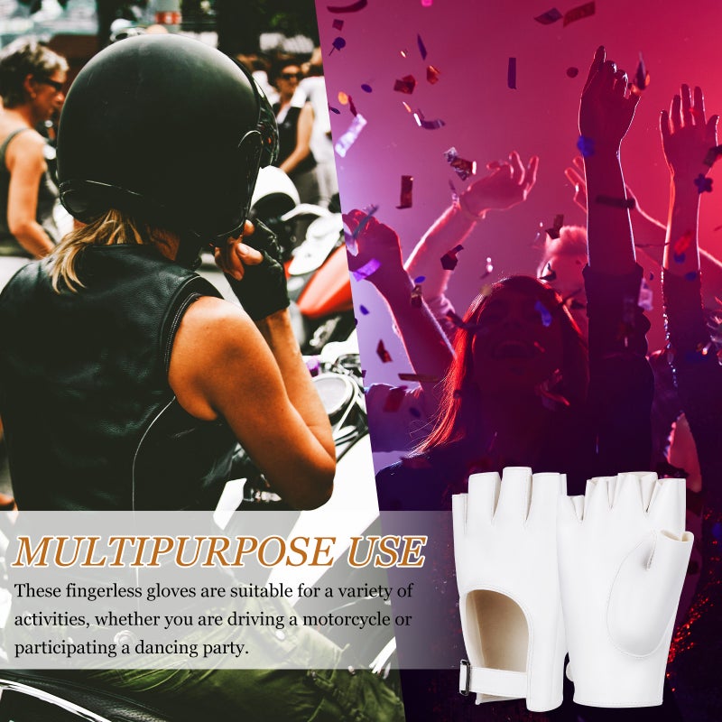 Half Finger Gloves for Women, Punk Style with Ventilated Design for Driving and Biking - Image 5