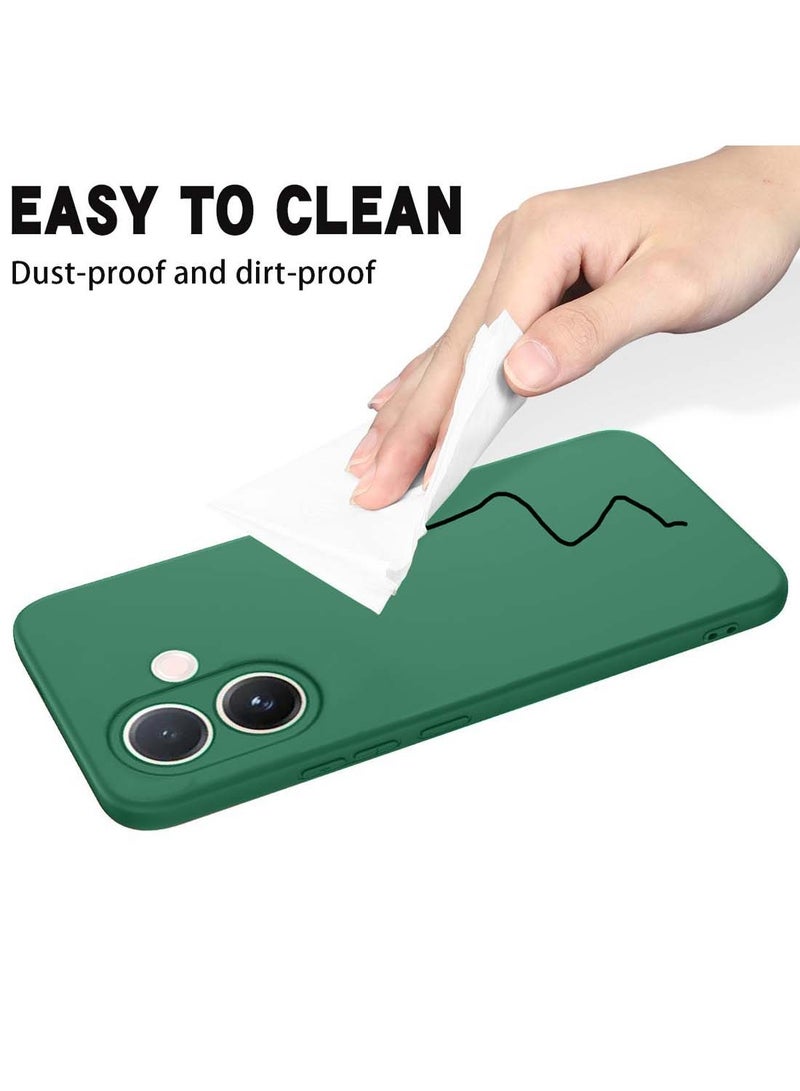 دبليو تيك غطاء حماية لسيلكون ناعم لجهاز vivo V60 Lite 5G 2025 (MCRPSN) - أخضر داكن - Image 5