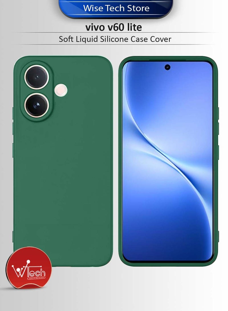 دبليو تيك غطاء حماية لسيلكون ناعم لجهاز vivo V60 Lite 5G 2025 (MCRPSN) - أخضر داكن - Image 1