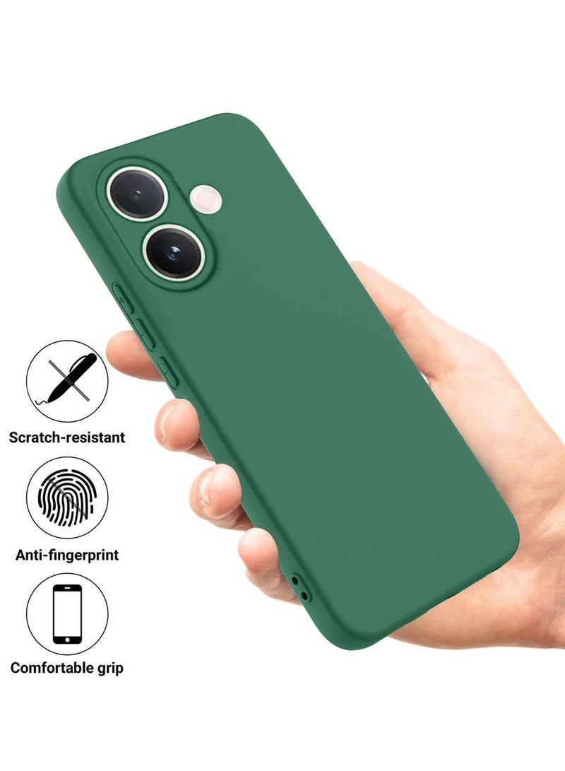 دبليو تيك غطاء حماية لسيلكون ناعم لجهاز vivo V60 Lite 5G 2025 (MCRPSN) - أخضر داكن - Image 2