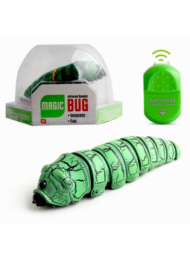 Simulation Trick Infrared Induction Remote Control Caterpillar Electric Trick Crawling Insect Model Toy 9910-Color:9910A Mint Green  - Image 1