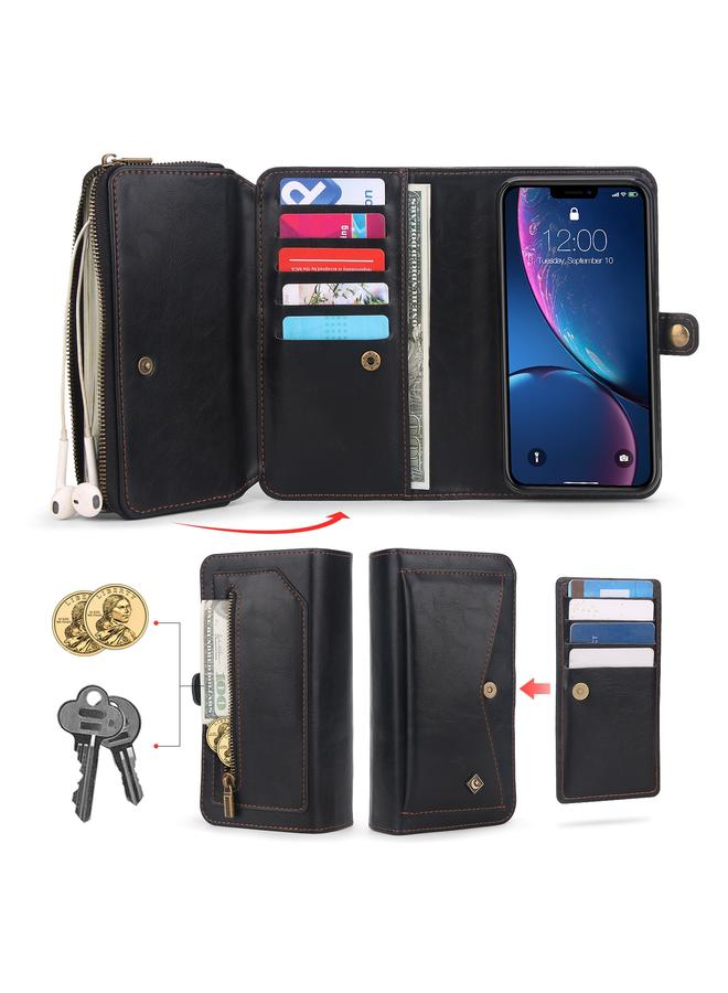S-TOP Case For iPhone XS Max Multi-functional Zipper Wallet Leather Phone Case - Image 3