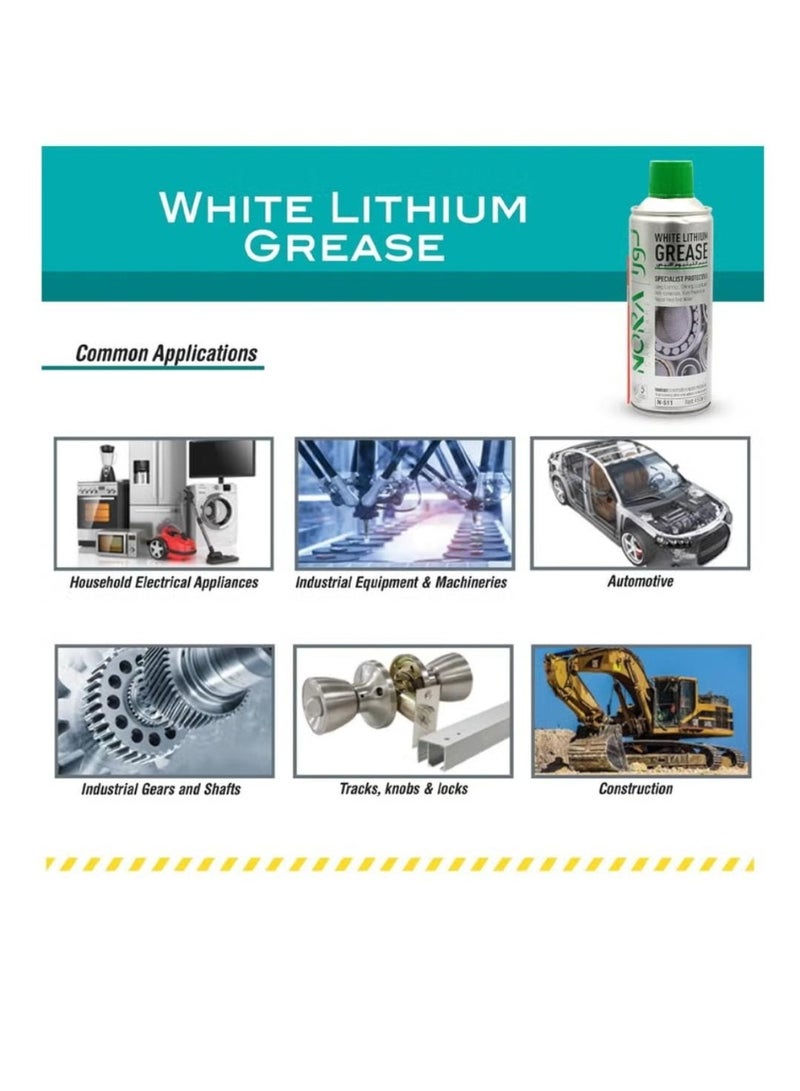 نورا شحم الليثيوم الأبيض نورا 450 مل لمكافحة التآكل والتزييت رقم 511 - Image 5