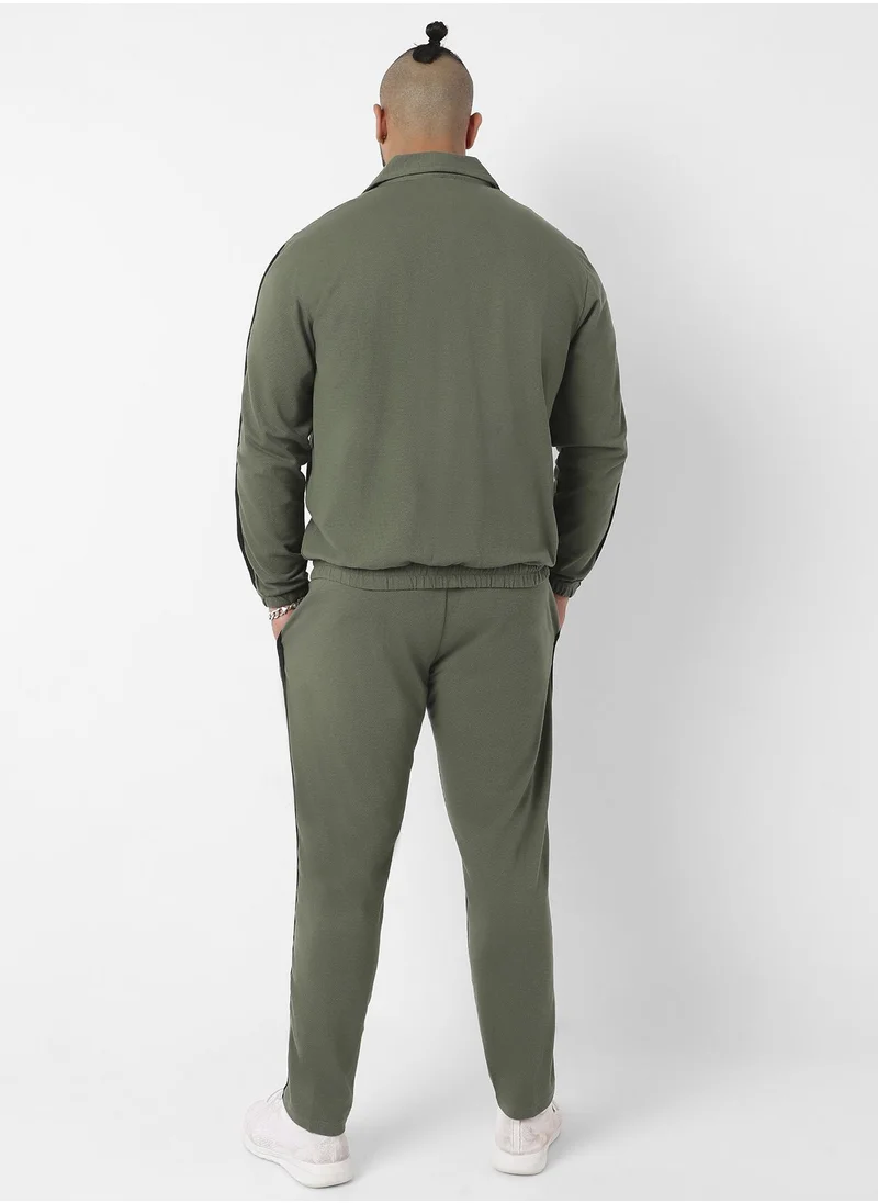 Instafab Plus Zip-Front Co-Ord Set With Flap Pocket