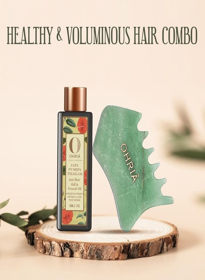 Ohria Ayurveda Healthy & Voluminous Hair Combo | Ultimate Skin & Hair Growth Tool and Japa Pushpa 50ml - Image 2