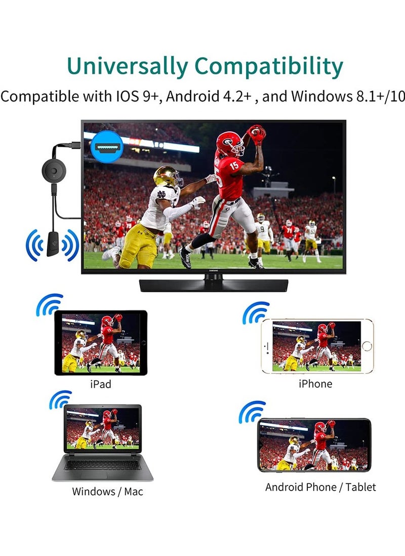 SYOSI - 4K Wireless HDMI Display Dongle Adapter 1080P, WiFi Streaming Movies, Shows, and Live TV Receiver from iPhone, iPad, Android, Tablet, Window to HDTV/Monitor/Projector, Miracast, Airplay, DLNA, Chrome - Image 1