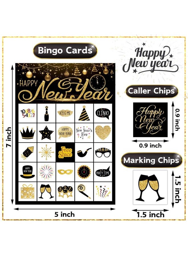 Funnlot New Year Eve Games 24 Players New Year Eve Bingo New Year Games for Kids New Year Bingo Game Cards for School New Years Eve Kids Activities New Years Party Supplies - Image 2