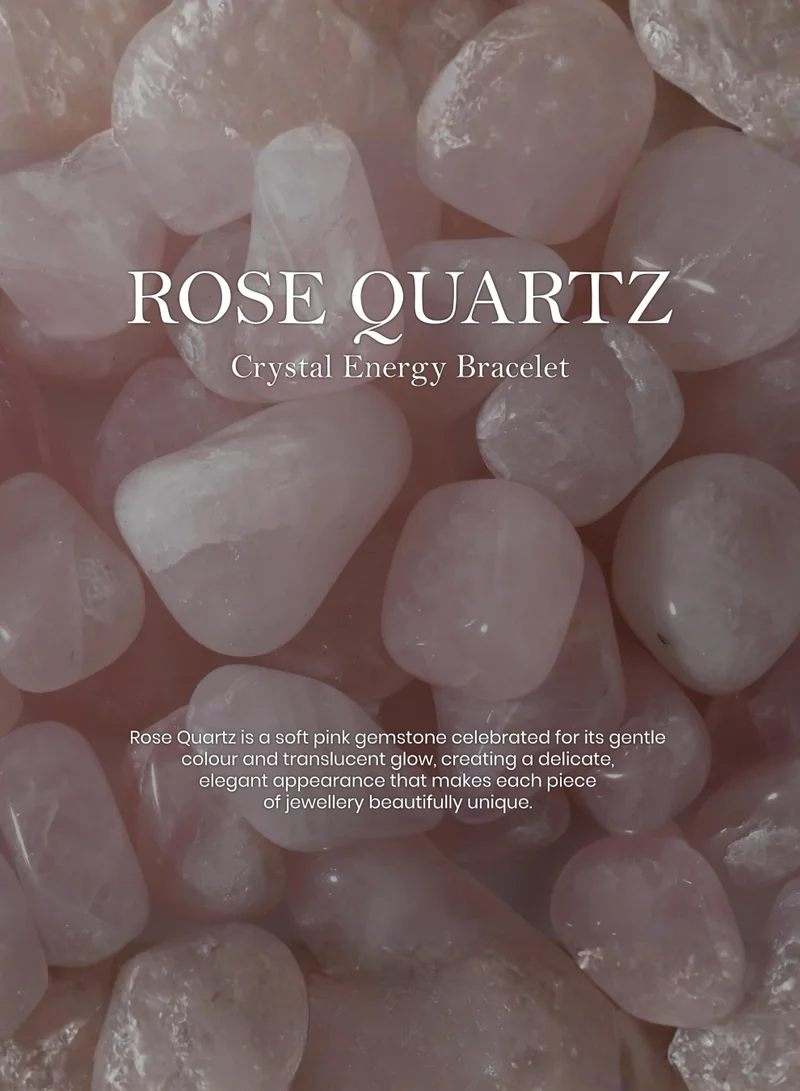 British Fossils سوار طاقة الكريستال من حجر روز