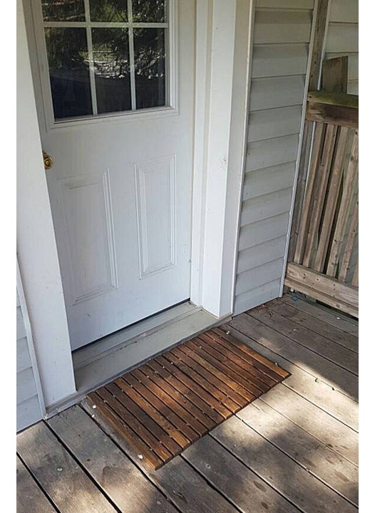 Handmade Rectangular Solid Wood Door Mat