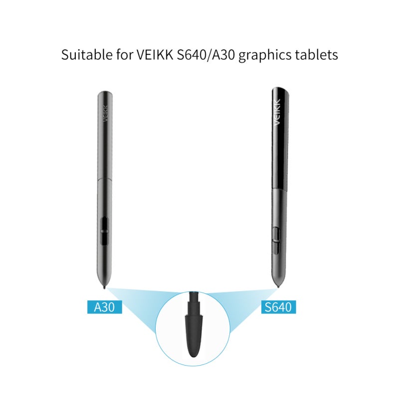 Replacement Pen Nibs: 10 Black High-Quality Wear-Resistant Tips - Smooth Writing & Delicate Brush Strokes for VEIKK S640/A30 Drawing Tablets Digital Artists - Image 5