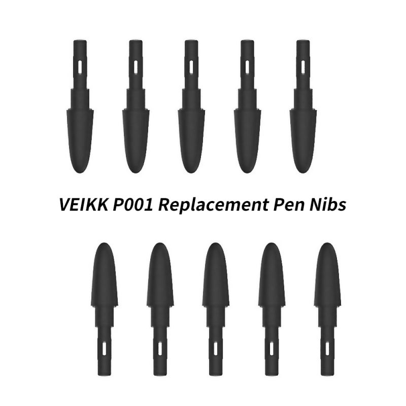 Replacement Pen Nibs: 10 Black High-Quality Wear-Resistant Tips - Smooth Writing & Delicate Brush Strokes for VEIKK S640/A30 Drawing Tablets Digital Artists - Image 2
