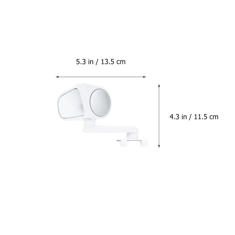 Adjustable 360 Degree Rotatable Car Blind Spot Mirror 2 Pack White Plastic and Glass - Image 3