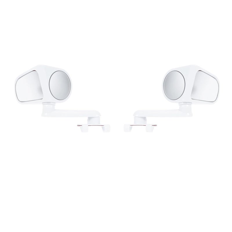 Adjustable 360 Degree Rotatable Car Blind Spot Mirror 2 Pack White Plastic and Glass - Image 2