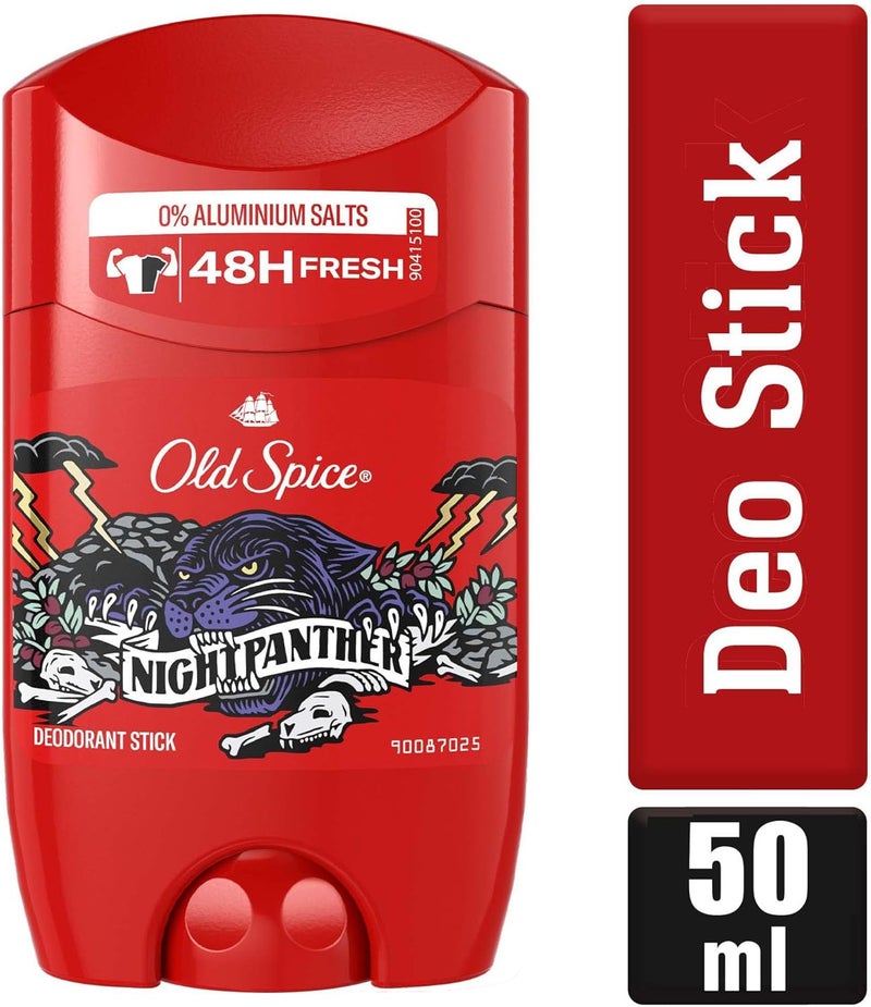 Old Spice Night Panther Deodorant Stick For Men 50 ml, 48H Fresh, 0% Aluminium Salts, Anti-White Marks and Yellow Stains - Image 2