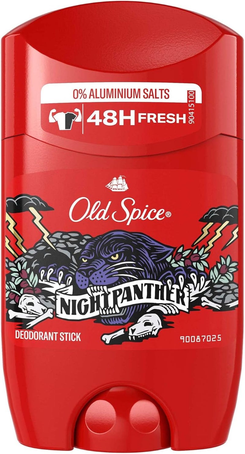 Old Spice Night Panther Deodorant Stick For Men 50 ml, 48H Fresh, 0% Aluminium Salts, Anti-White Marks and Yellow Stains - Image 1
