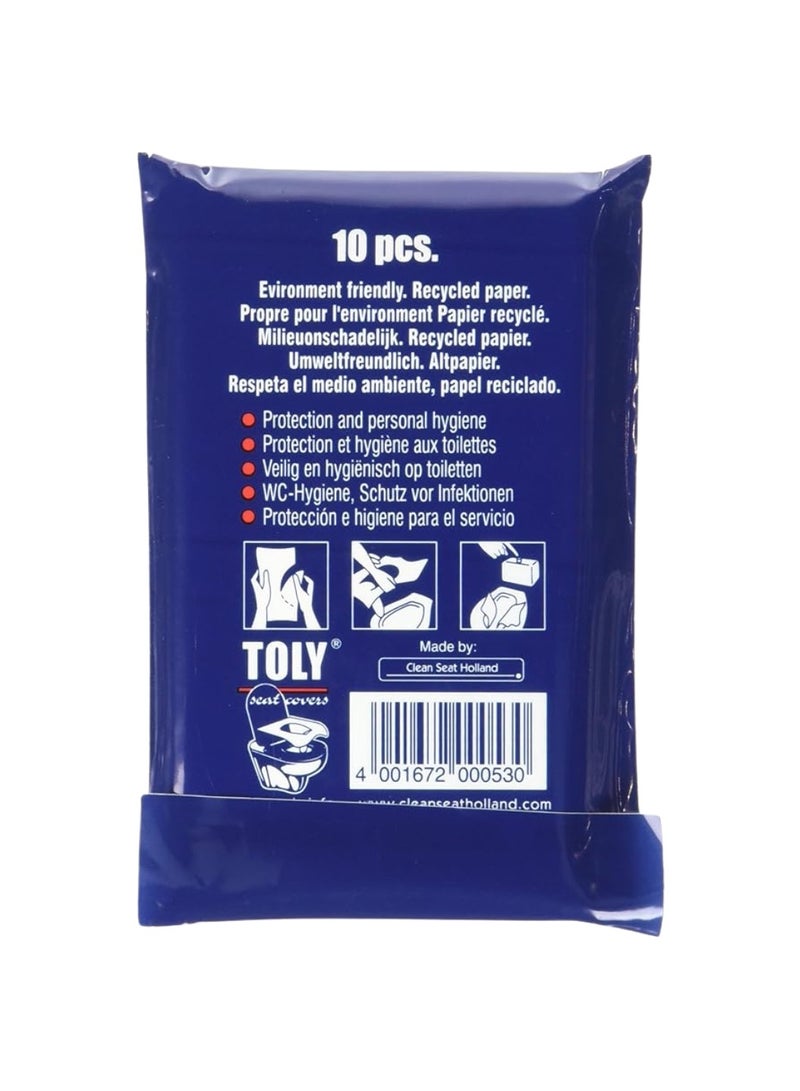 Toly 300 - Disposable Toilet Seat Covers Set | Sanitary, Waterproof, Washable Paper Liners (300 Sheets, 30 Pack) | Ideal for travel, offices and public restrooms - Image 2