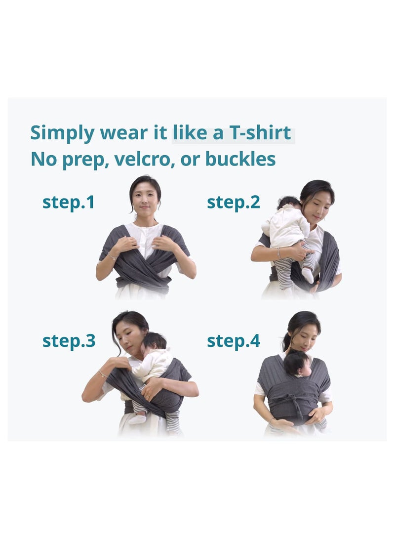 SYOSI Baby Wrap Carrier Summer Mesh Breathable Baby Carrier Easy to Wear Hands-Free Baby Carrier Moisture Wicking Soft Ideal for Newborns and Kids Under 44lbs (Beige) - Image 4