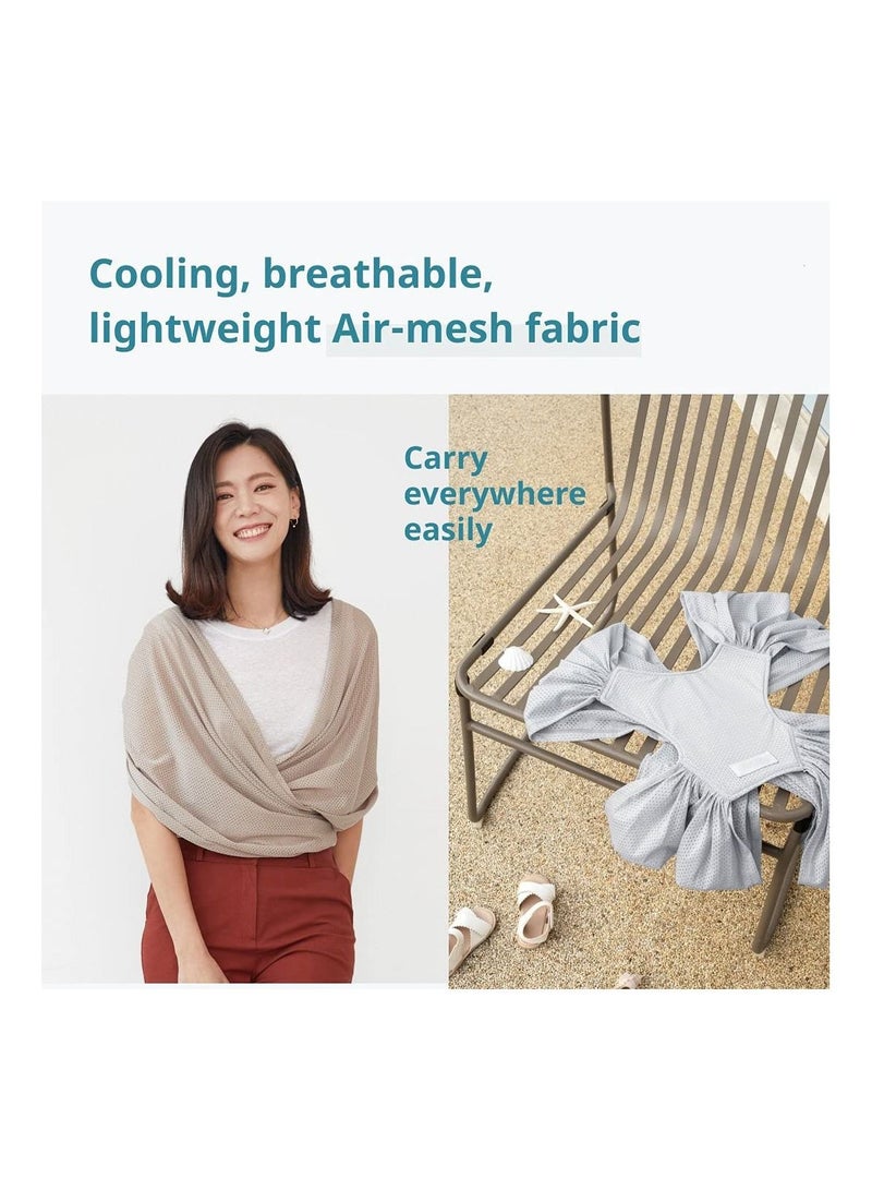 SYOSI Baby Wrap Carrier Summer Mesh Breathable Baby Carrier Easy to Wear Hands-Free Baby Carrier Moisture Wicking Soft Ideal for Newborns and Kids Under 44lbs (Beige) - Image 5