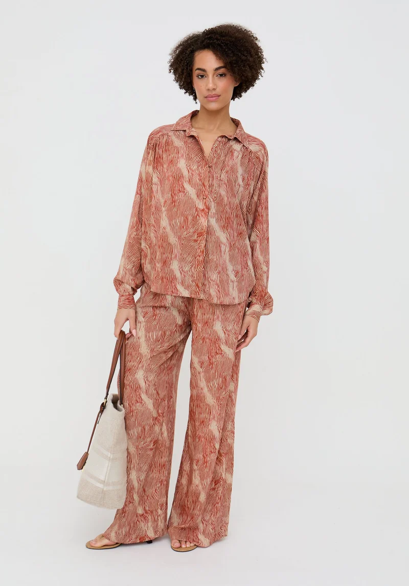 رافاي Ginger High Waist Tiger Print Trouser In Orange
