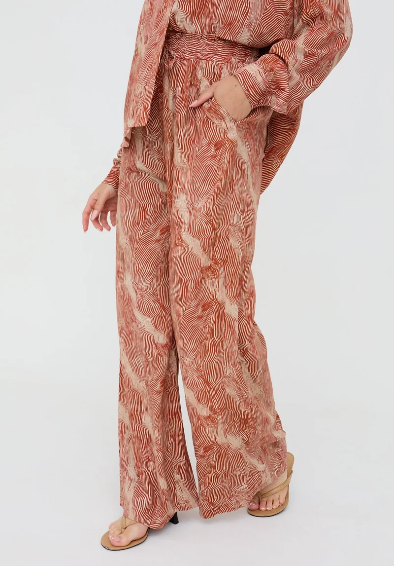 رافاي Ginger High Waist Tiger Print Trouser In Orange