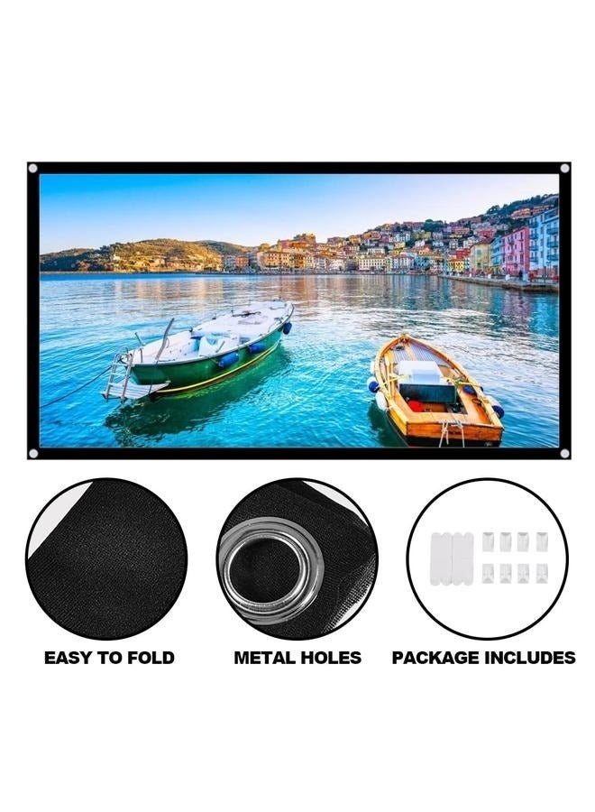 60" Projector Screen, 60inch Small 16:9 HD Foldable Anti-Crease Video Projection Screen, Party Camping Movie Bedroom  - Image 4