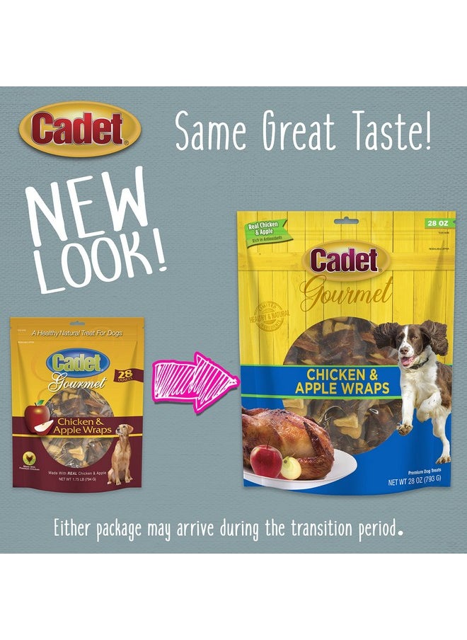Cadet Cadet Gourmet Chicken & Apple Wrapped Dog Treats Wraps - Healthy & Natural Chicken & Apple Dog Training Treats for Small & Large Dogs - Inspected & Tested in USA (28 oz.)  - Image 4
