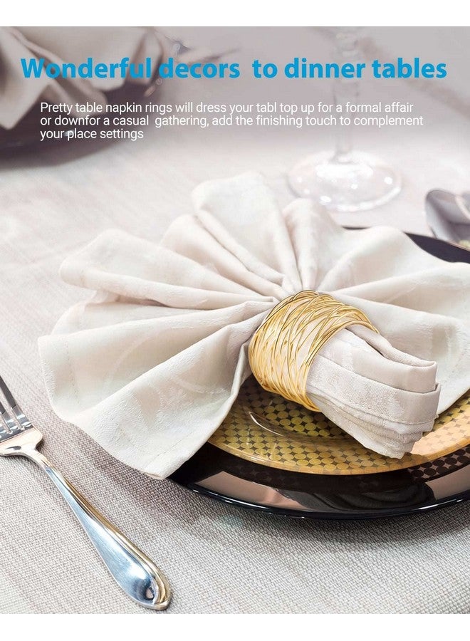 URWOOW URWOOW Twisted Wire Mesh Napkin Rings Holders Décor Dinner Party Wedding Christmas Gathering (Gold 12pcs)  - Image 4
