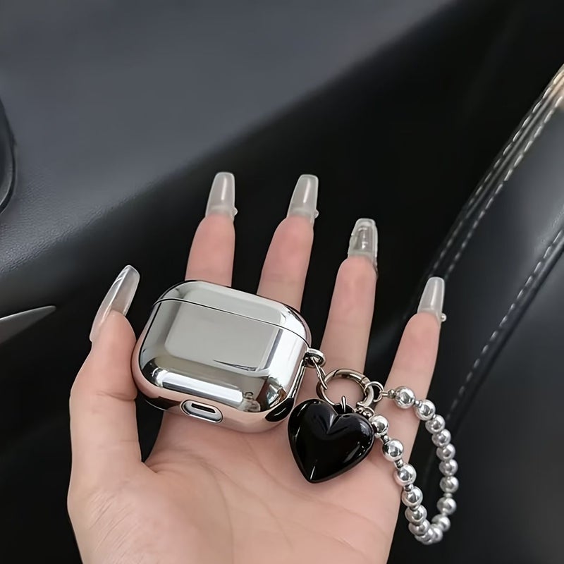 حافظة AirPods Pro 2 من TPU مطلي بالفضة مع لمسة نهائية لامعة - Image 1