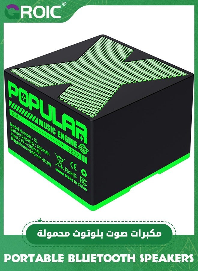 GROIC Green Bluetooth Speaker, Mini Speaker Powerful Volume, Clear and Rich Sound Quality, Portable Speakers Bring an Amazing Listening Experience, Suitable for Home, Party, Outdoor  - Image 1
