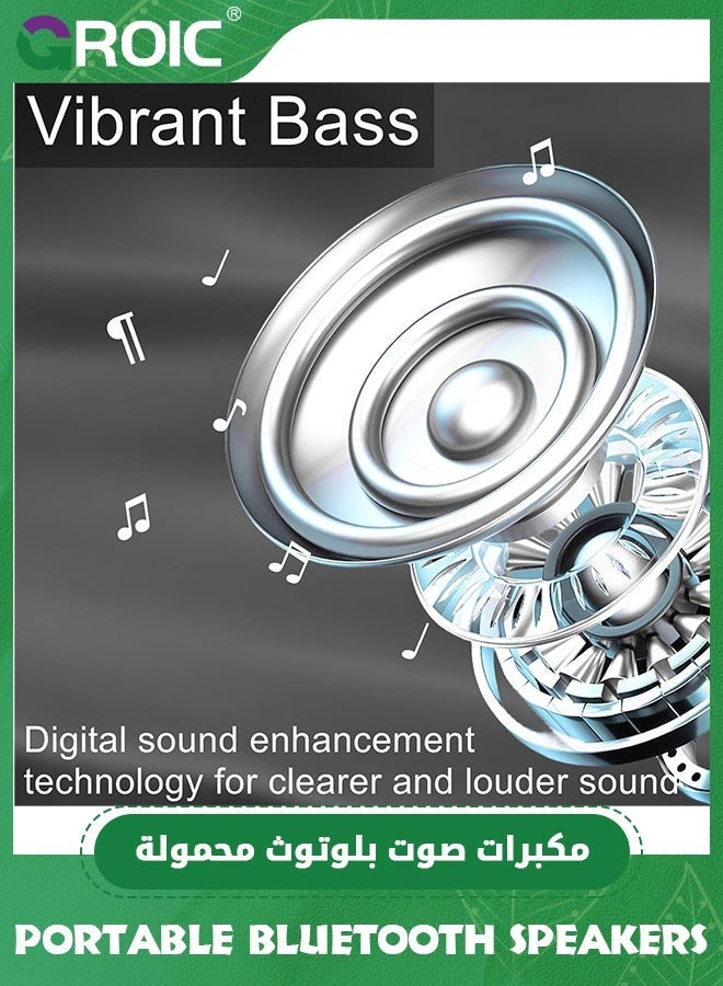 GROIC Green Bluetooth Speaker, Mini Speaker Powerful Volume, Clear and Rich Sound Quality, Portable Speakers Bring an Amazing Listening Experience, Suitable for Home, Party, Outdoor  - Image 4