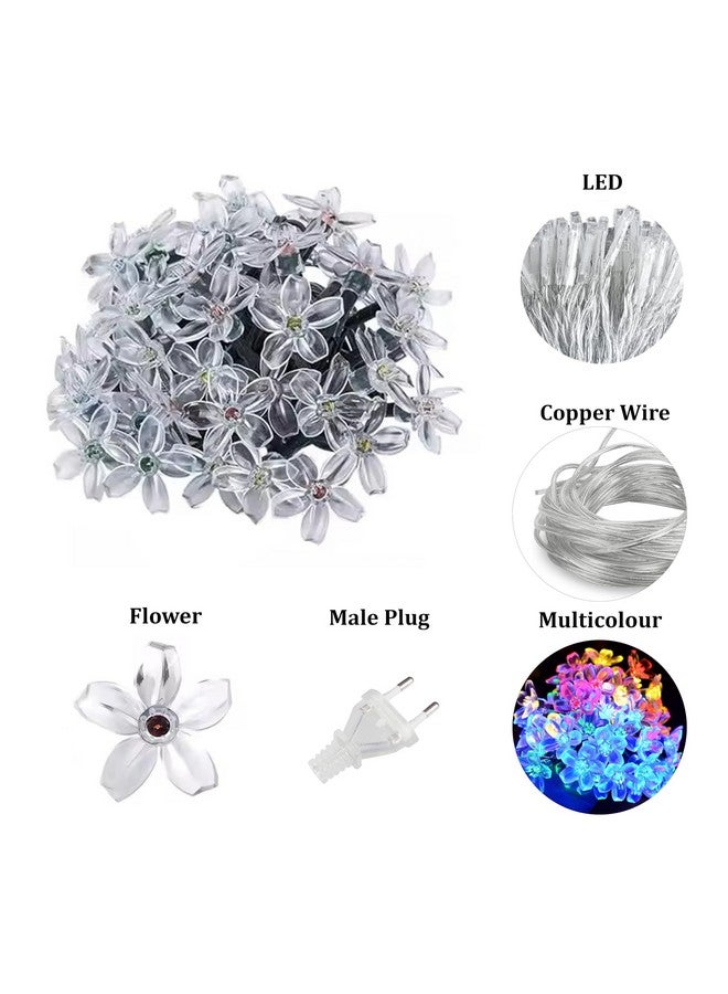 fizzytech Plastic 60 Led 12 Meter Flower Multicolor String Lights of Home Decoration, Diwali Light for Party Birthday Diwali Christmas 60 Flower Led 12 Meter - Image 3