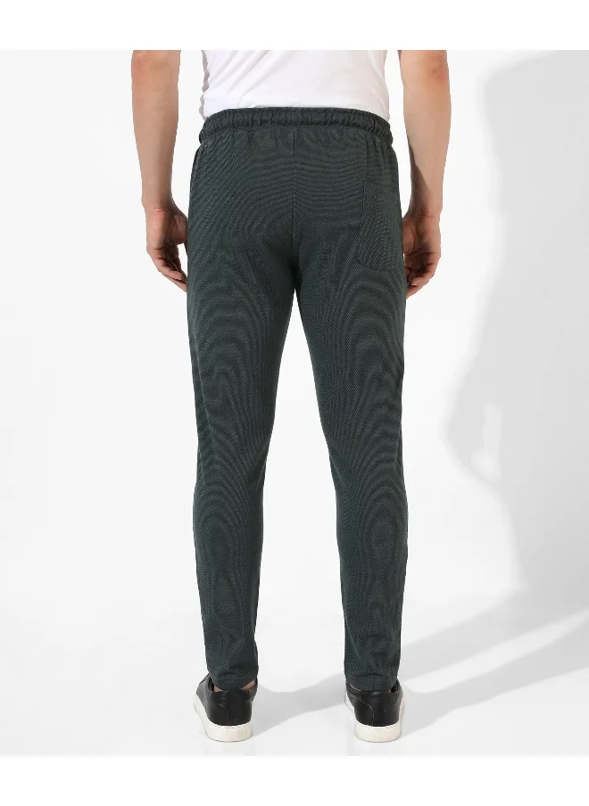 Campus Sutra Men's Solid Charcoal Grey Regular Fit Trackpants