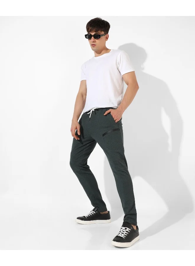 Campus Sutra Men's Solid Charcoal Grey Regular Fit Trackpants