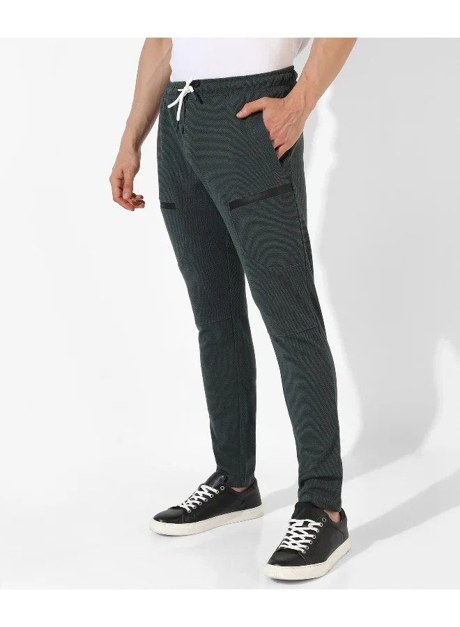 Campus Sutra Men's Solid Charcoal Grey Regular Fit Trackpants