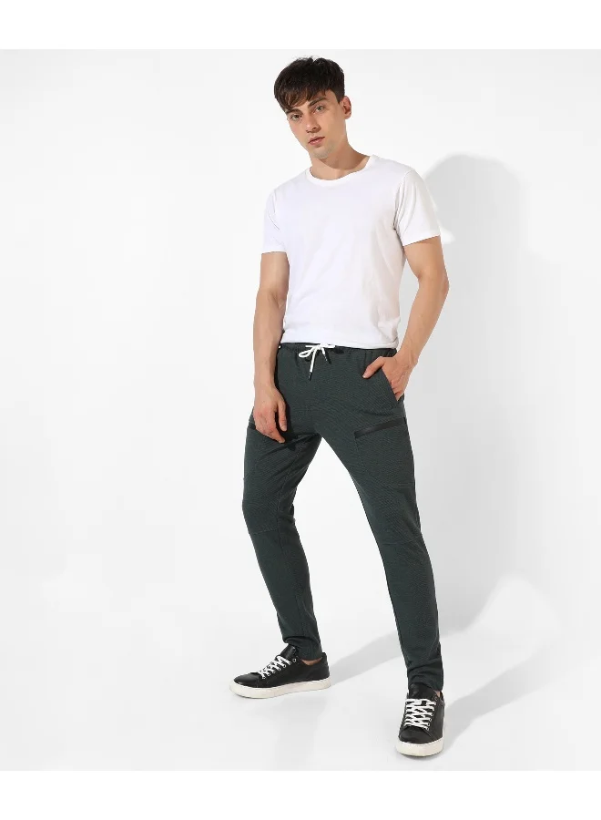 Campus Sutra Men's Solid Charcoal Grey Regular Fit Trackpants