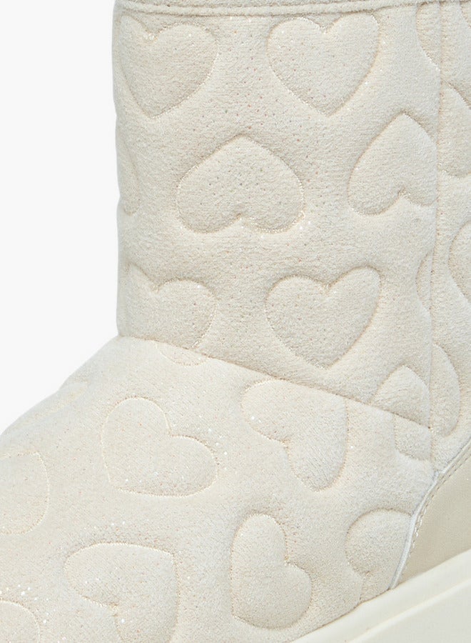 Celeste Girls' Heart Embossed Slip-On Ankle Boots - Image 4