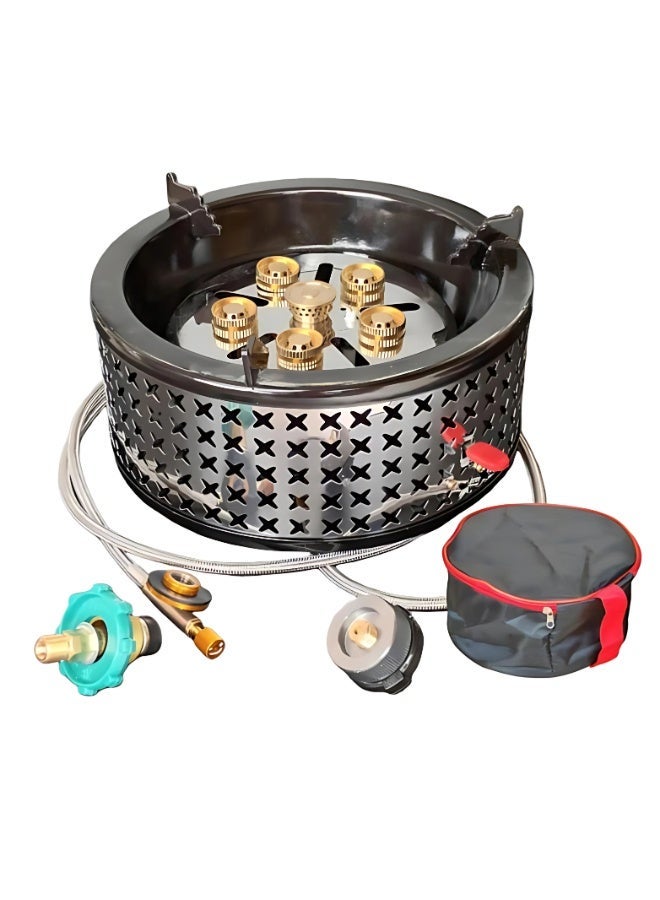 Manful Portable Camping Stove with 5 Brass Burners – Portable High-Pressure Outdoor Cooker for Catering, Camping, and Industrial Use - Image 1