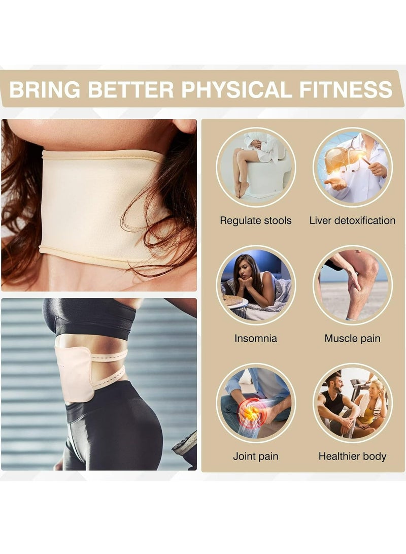 Loquat Castor Oil Pack, Adjustable Reusable Castor Oil Pack Wrap for Liver Detox,Less Mess, Elastic Strap Bamboo Cotton Machine Washable Anti Oil Leak - Image 2