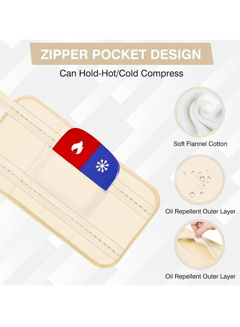 Loquat Castor Oil Pack, Adjustable Reusable Castor Oil Pack Wrap for Liver Detox,Less Mess, Elastic Strap Bamboo Cotton Machine Washable Anti Oil Leak - Image 5