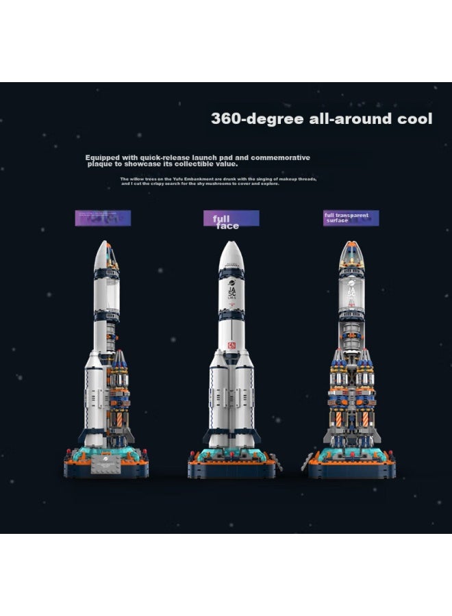 Jaki Building Blocks, Dawn No. 5 Rocket Space Model, Children's Toy, For Boys Aged 6-12, Birthday Gift - Image 1