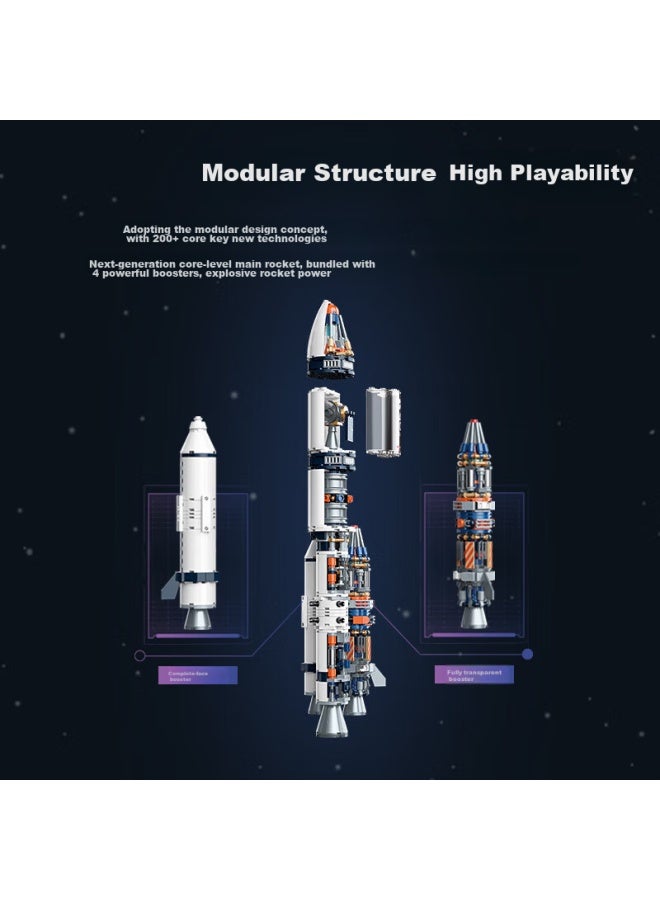 Jaki Building Blocks, Dawn No. 5 Rocket Space Model, Children's Toy, For Boys Aged 6-12, Birthday Gift - Image 2