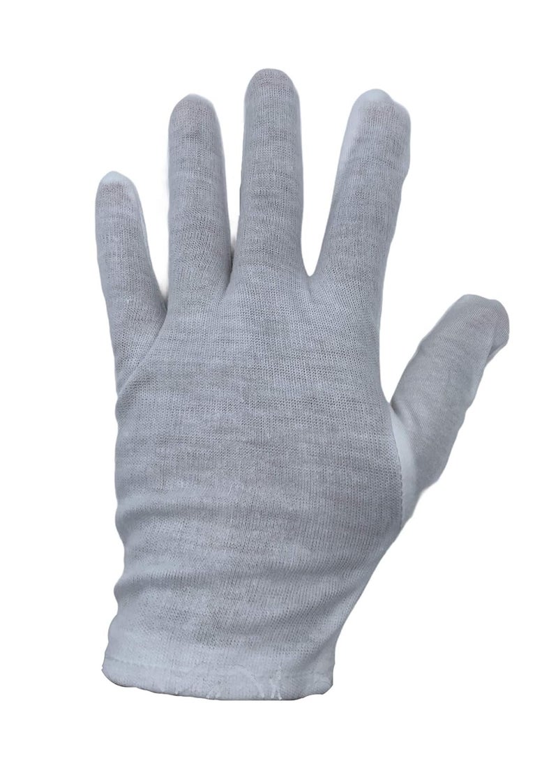 Aone Cotton Premium Hand Gloves 12 Pairs Anti-Smear/Fingerprint for Quality Check & Scratch-free Handling for Jewellery Diamond/Gemstone Processing, Watch Boutique, Driver, Sun & Dust Protection - Image 5