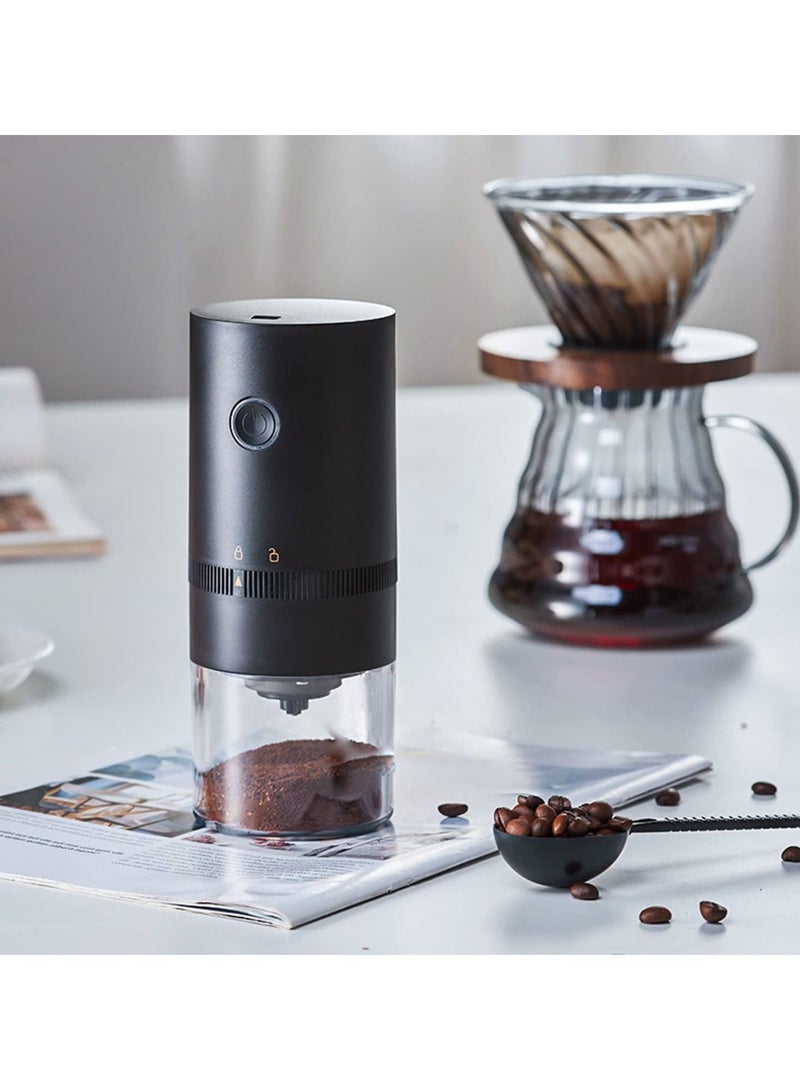 USB Rechargeable Portable Electric Coffee Grinder, 25g Capacity Automatic Conical Burr Grinder Coffee Bean Grinder with Multi Grind Setting (Black)  - Image 4